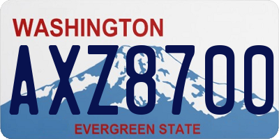 WA license plate AXZ8700