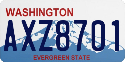 WA license plate AXZ8701