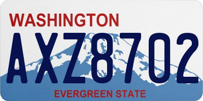 WA license plate AXZ8702