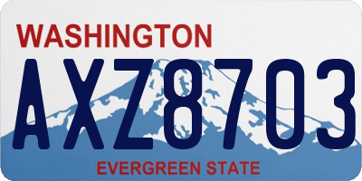 WA license plate AXZ8703
