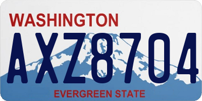 WA license plate AXZ8704