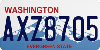 WA license plate AXZ8705