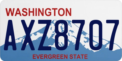 WA license plate AXZ8707