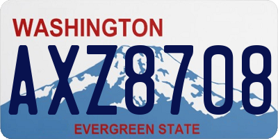 WA license plate AXZ8708