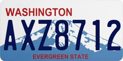 WA license plate AXZ8712