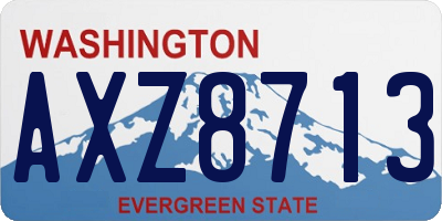 WA license plate AXZ8713