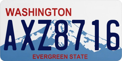 WA license plate AXZ8716