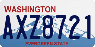 WA license plate AXZ8721