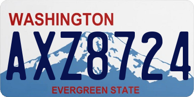 WA license plate AXZ8724