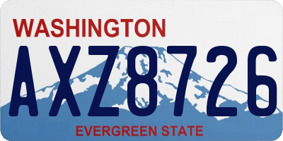 WA license plate AXZ8726