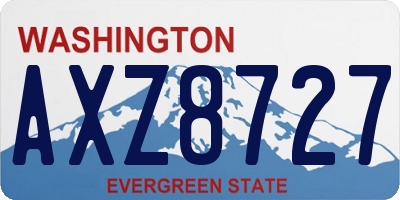 WA license plate AXZ8727