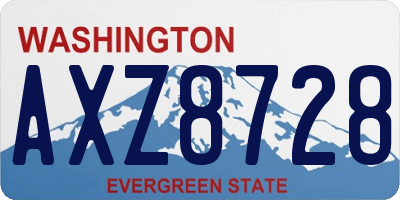 WA license plate AXZ8728