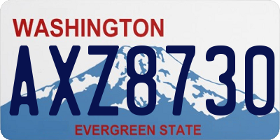 WA license plate AXZ8730