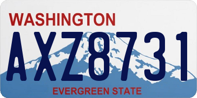 WA license plate AXZ8731