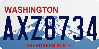 WA license plate AXZ8734