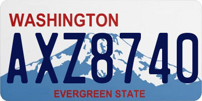 WA license plate AXZ8740