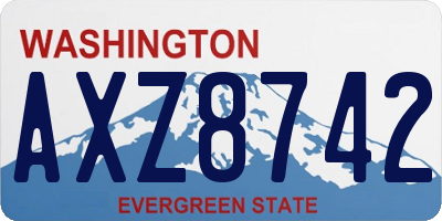 WA license plate AXZ8742