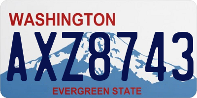 WA license plate AXZ8743