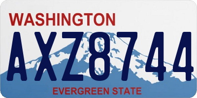 WA license plate AXZ8744
