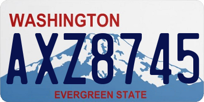 WA license plate AXZ8745