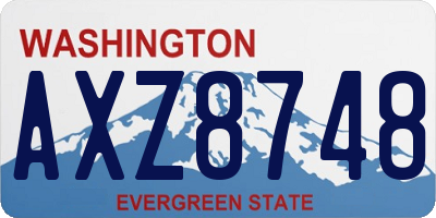 WA license plate AXZ8748