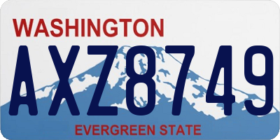 WA license plate AXZ8749