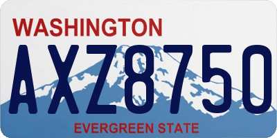 WA license plate AXZ8750