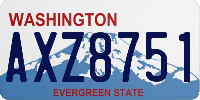 WA license plate AXZ8751
