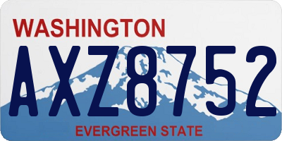 WA license plate AXZ8752
