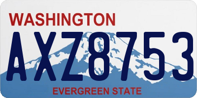 WA license plate AXZ8753