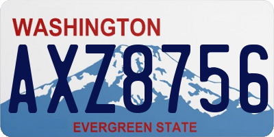 WA license plate AXZ8756