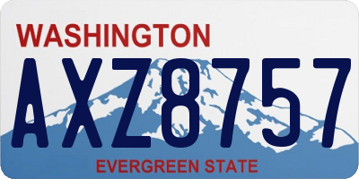 WA license plate AXZ8757