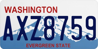 WA license plate AXZ8759