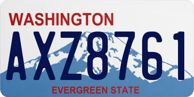WA license plate AXZ8761