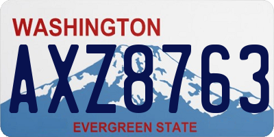WA license plate AXZ8763
