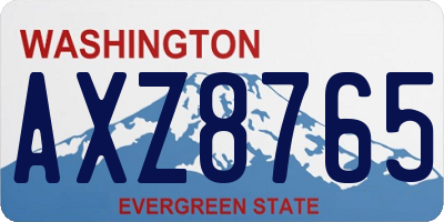WA license plate AXZ8765