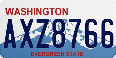 WA license plate AXZ8766
