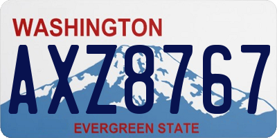 WA license plate AXZ8767