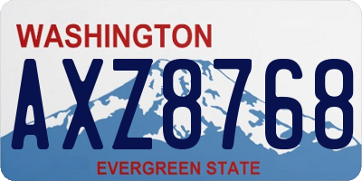 WA license plate AXZ8768