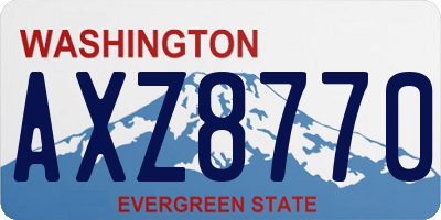 WA license plate AXZ8770