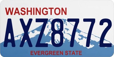 WA license plate AXZ8772