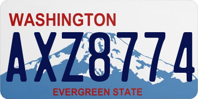 WA license plate AXZ8774