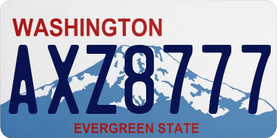 WA license plate AXZ8777
