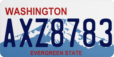 WA license plate AXZ8783