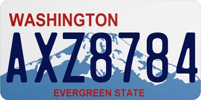 WA license plate AXZ8784
