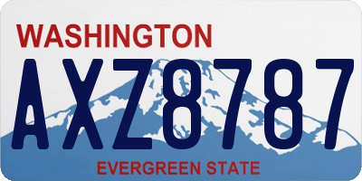 WA license plate AXZ8787