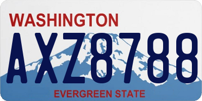 WA license plate AXZ8788