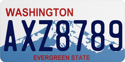WA license plate AXZ8789