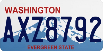WA license plate AXZ8792
