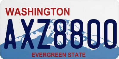 WA license plate AXZ8800